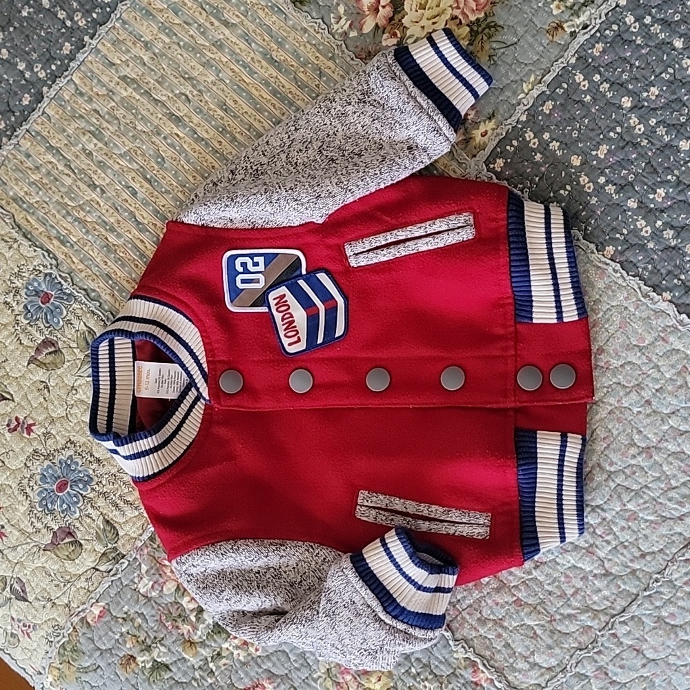 GYMBOREE BABY BOYS STADIUM JACKET LETTER 6 9 12 MONTHS COAT